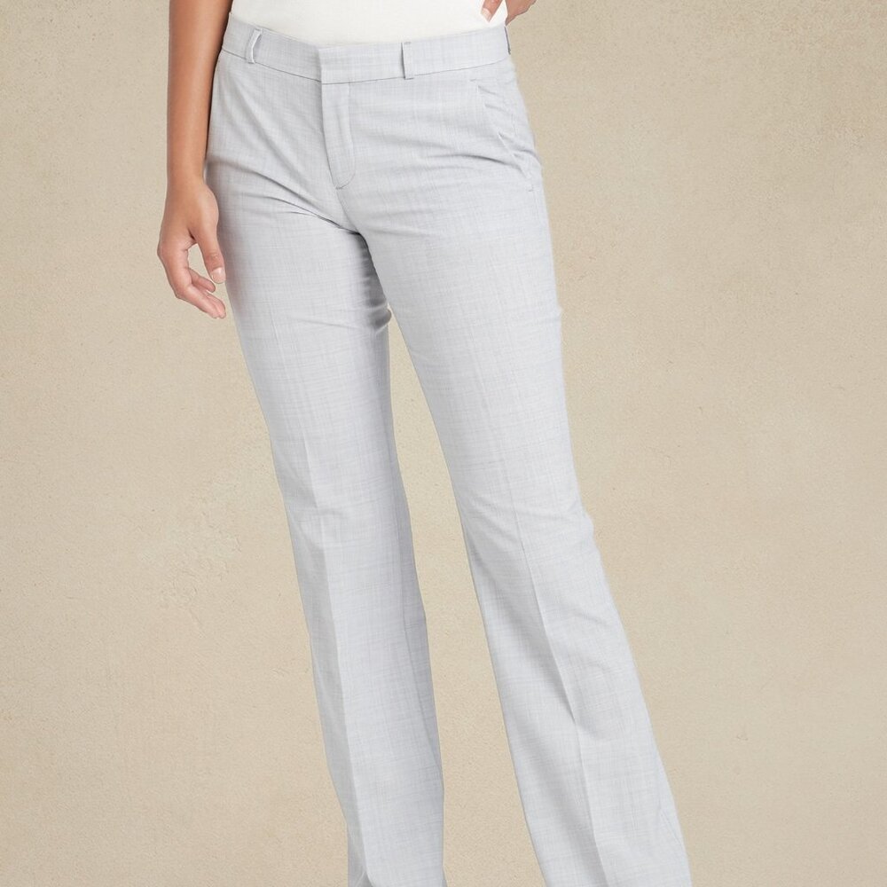 Banana Republic Logan Trouser-Fit Washable Pant Size 4 Light Grey